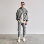 BLANK ZIP HOODIE - GREY MELANGE