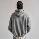 BLANK ZIP HOODIE - GREY MELANGE