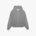 BLANK ZIP HOODIE - GREY MELANGE