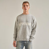 LOGO KNIT SWEATER - ASH GREY
