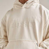 EMBROIDERED LOGO HOODIE - FLAT WHITE