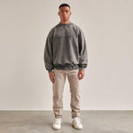 EMBROIDERED LOGO SWEATER - VINTAGE GREY