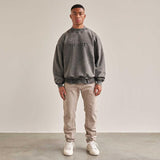 EMBROIDERED LOGO SWEATER - VINTAGE GREY