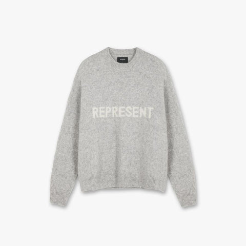 LOGO KNIT SWEATER - ASH GREY